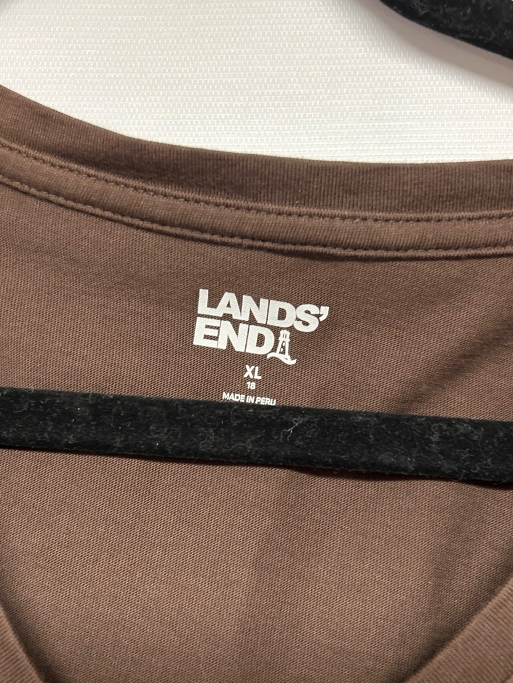 Lands' End Women's Long Sleeve V-Neck Tee Brown - Picture 2 of 4